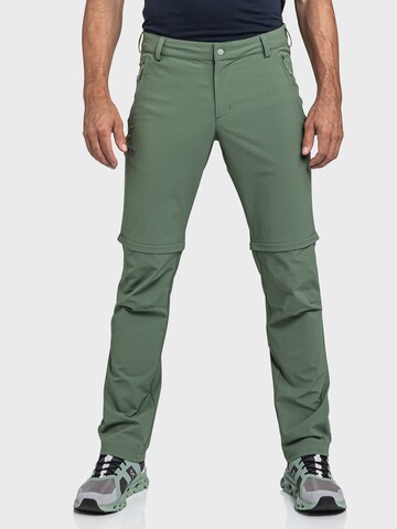Schöffel Slim fit Outdoor trousers in Green: front