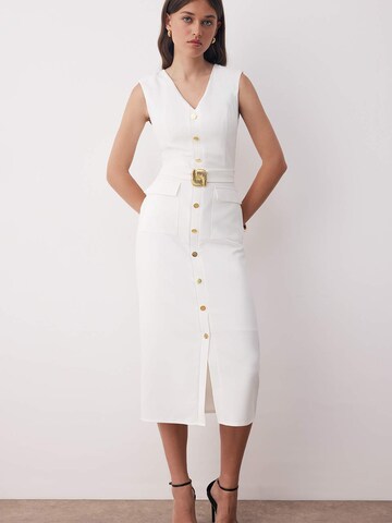 Trendyol Kokerjurk in Wit: voorkant