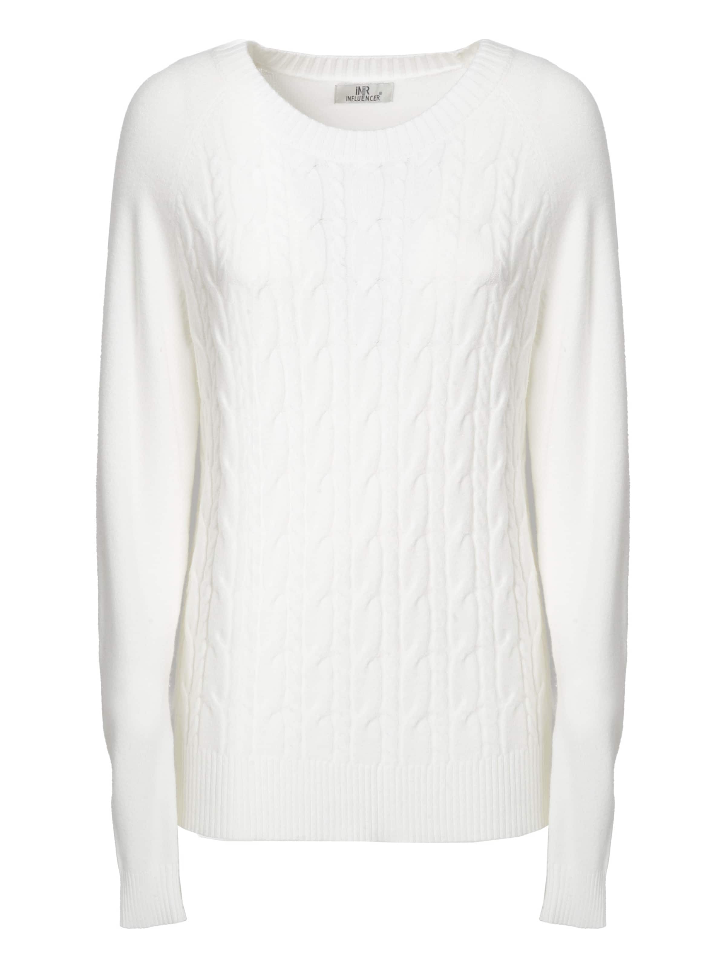 Influencer Pullover in Weiß: Vorderseite
