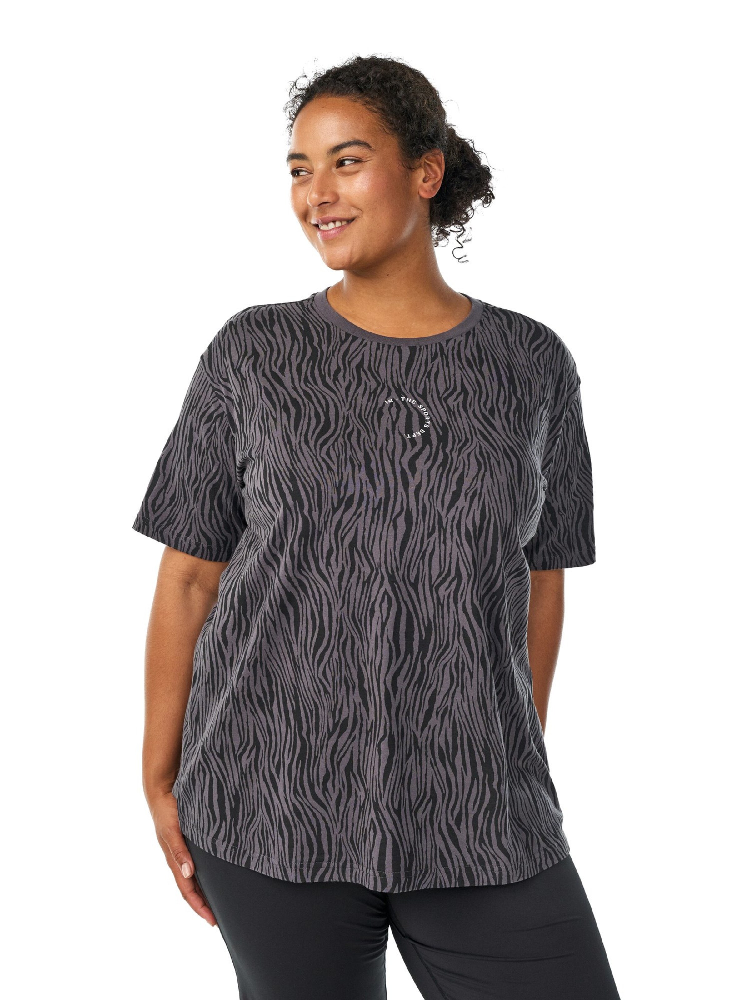 T-shirt fonctionnel 'ACENJA' Active by Zizzi en gris : devant