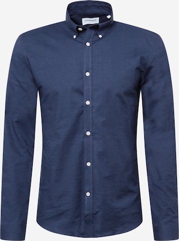 Lindbergh Slim fit Button Up Shirt in Blue: front