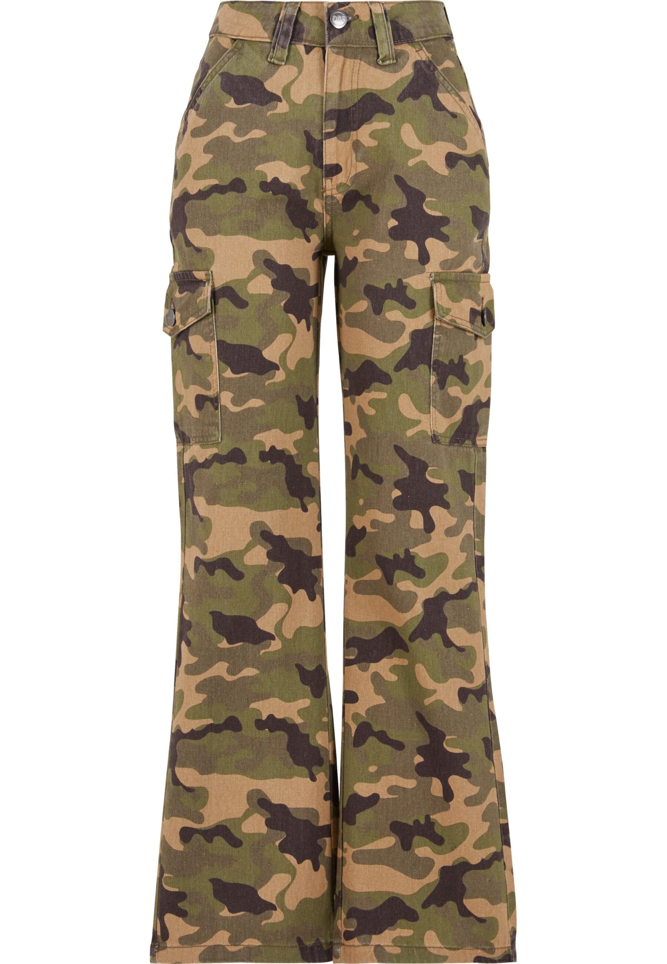 zaļš DEF Platas staras Kargo džinsi: no priekšpuses