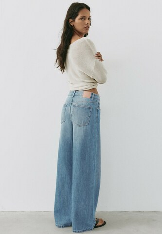Pull&Bear Wide Leg Jeans in Blau