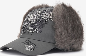Cappello da baseball di Ed Hardy in grigio: frontale