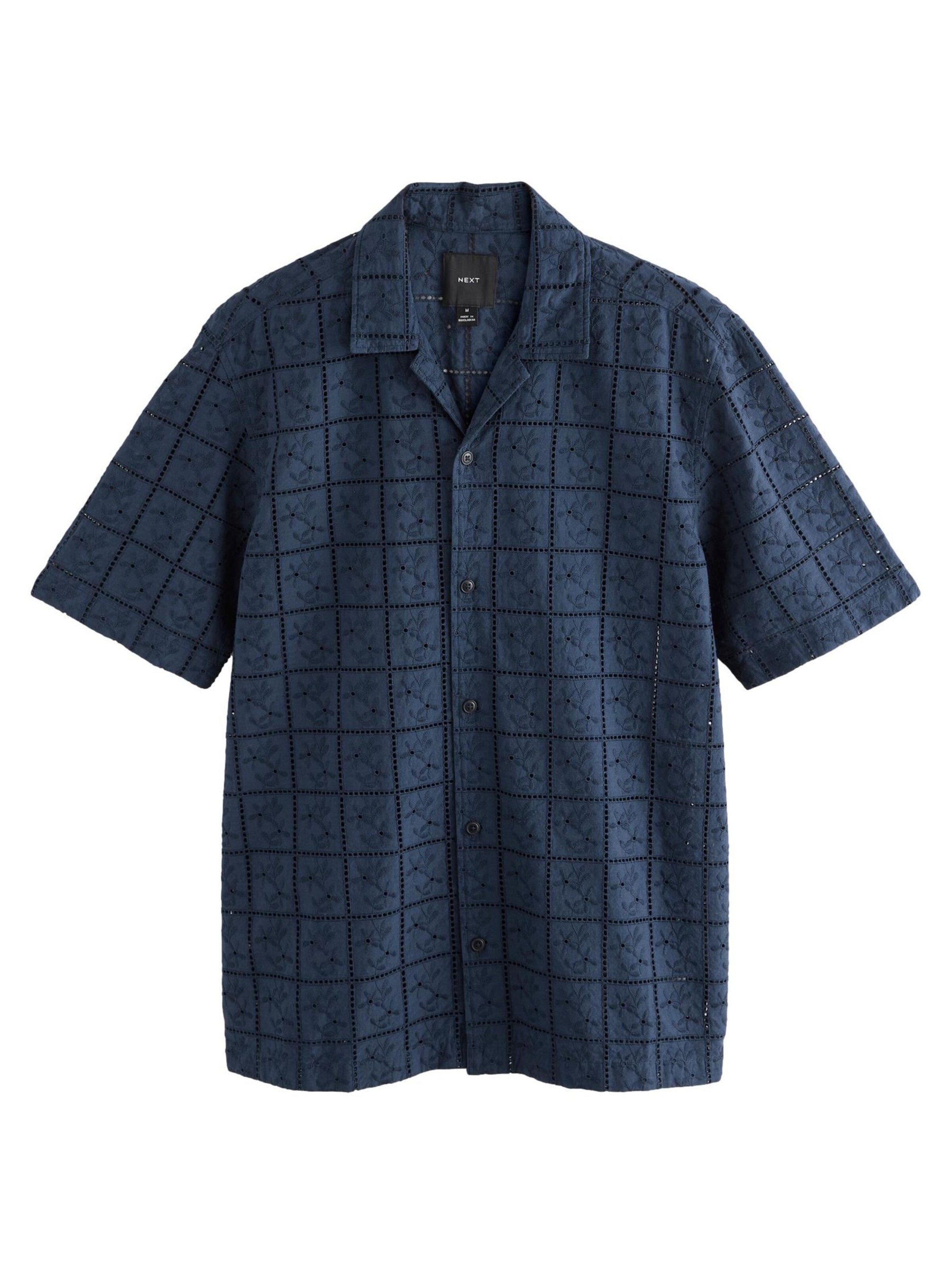 Next Regular fit Button Up Shirt in Blue: front