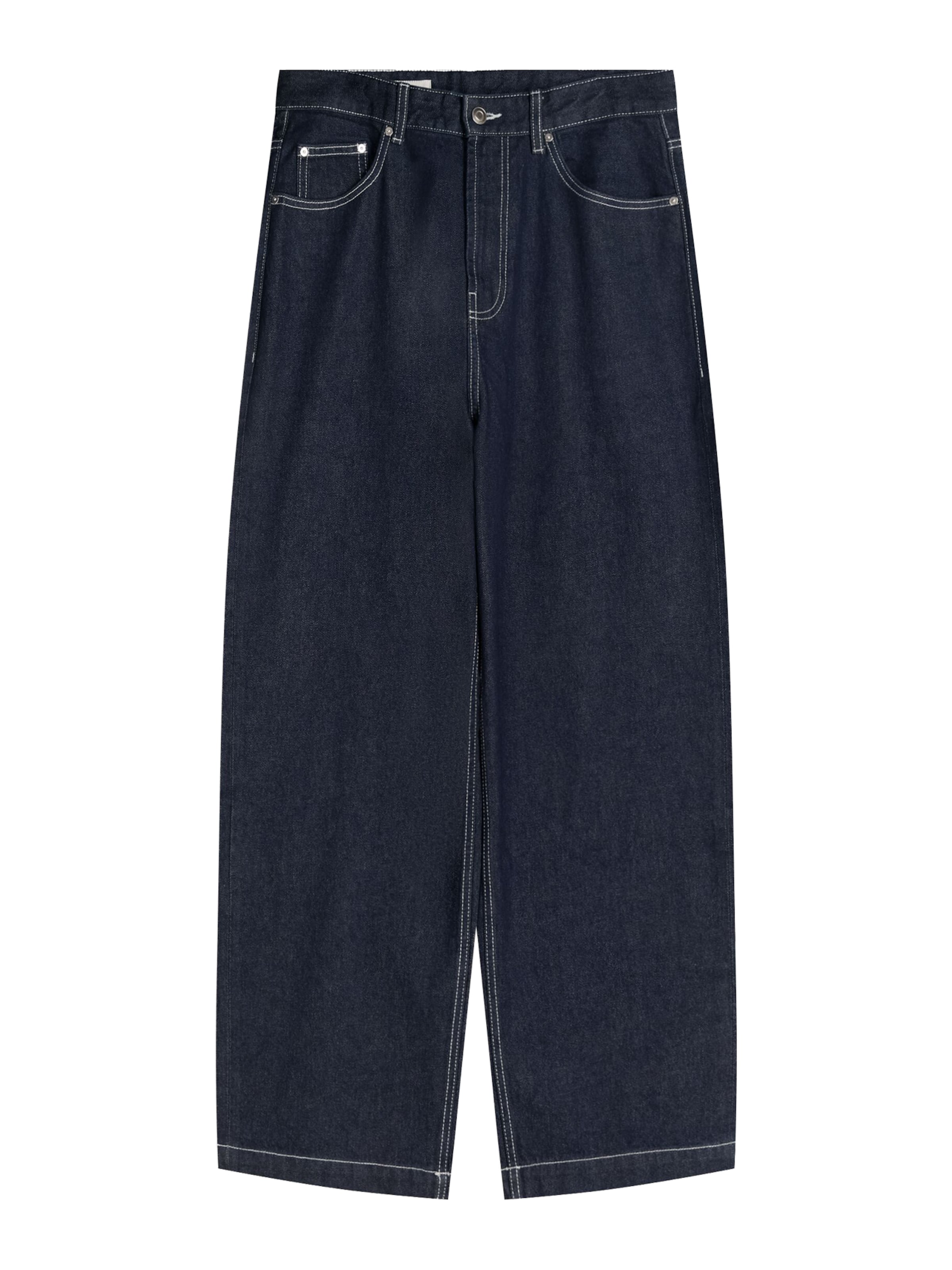 Baggy Jeans de la Bershka pe albastru: față