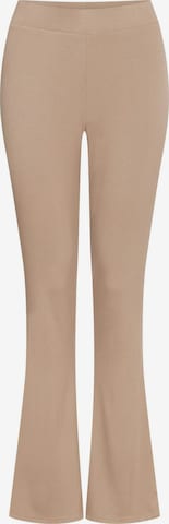 ESOTIQ - Acampanado Pantalón 'Haushose Schlaghose Viskose Mix weich bequem elastischer Bund Clear' en beige: frente