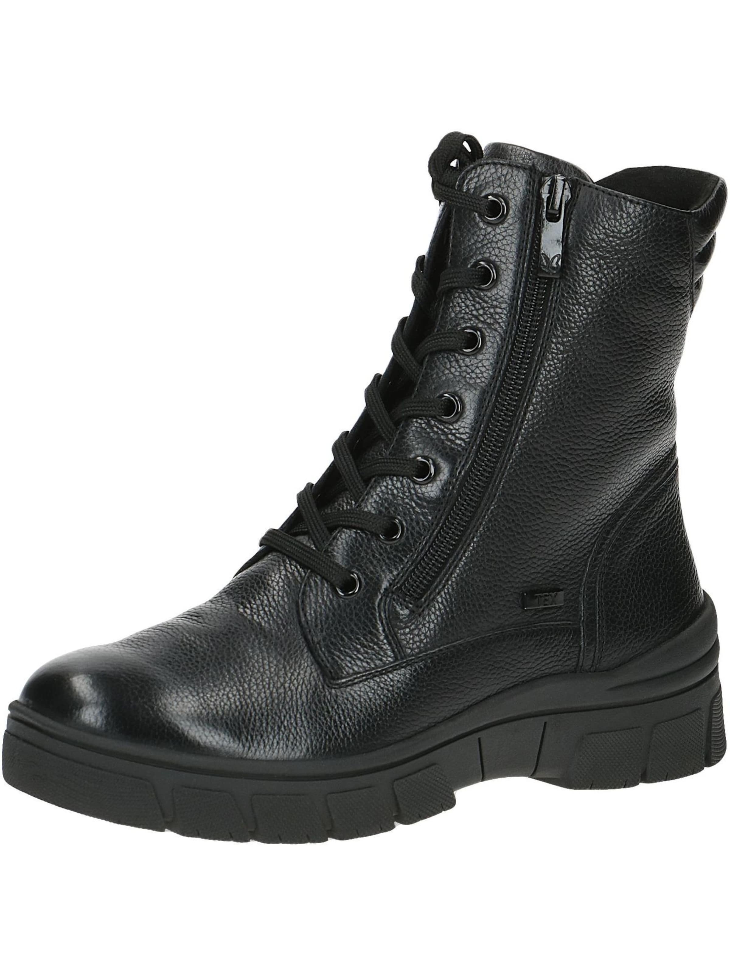 CAPRICE Lace-up bootie in Black: front