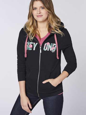 Oklahoma Jeans Sweatjacke in Schwarz