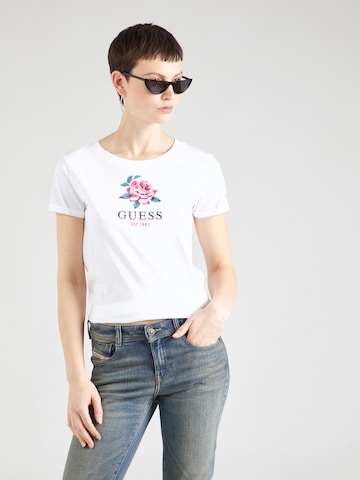 T-shirt GUESS en blanc : devant