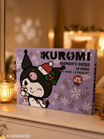 HELLO KITTY Socks 'Adventskalender mit 12 Paar' in Mixed colors
