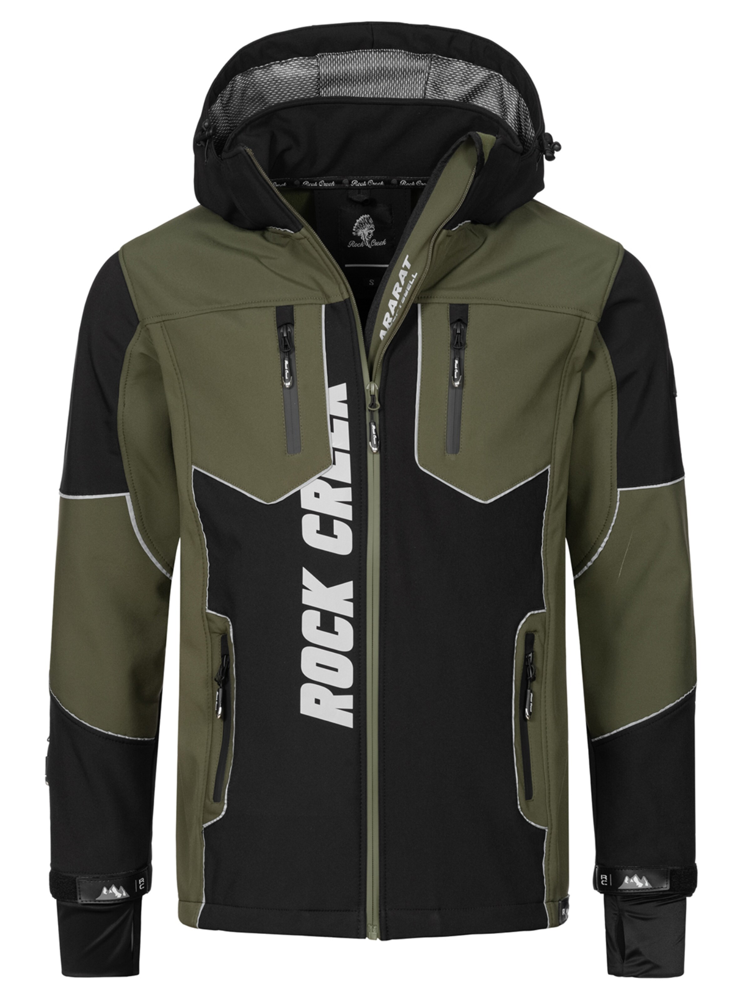 Rock Creek Outdoorjacke in Schwarz: Vorderseite