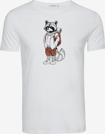 T-Shirt 'Animal Raccoon Hike' GREENBOMB en blanc : devant
