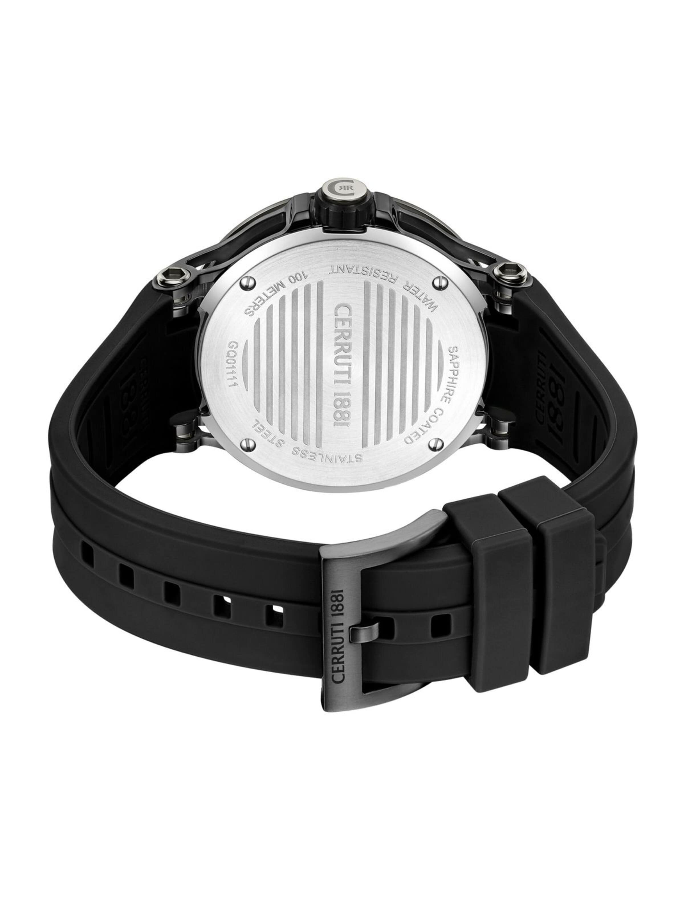 CERRUTI 1881 Analoog horloge 'Function watch Velletri Declinatin' in Zwart