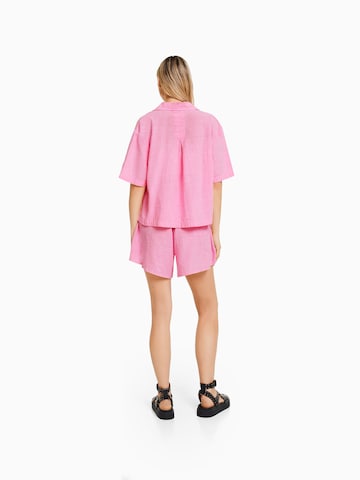 Bershka Loosefit Kalhoty – pink