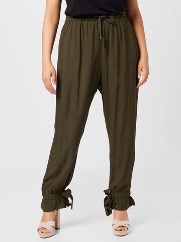 ABOUT YOU Curvy Tapered Pants 'Madita' in Green: front