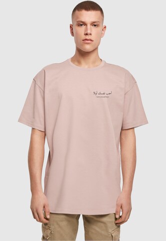 Merchcode Shirt 'Love Yourself First' in Roze: voorkant