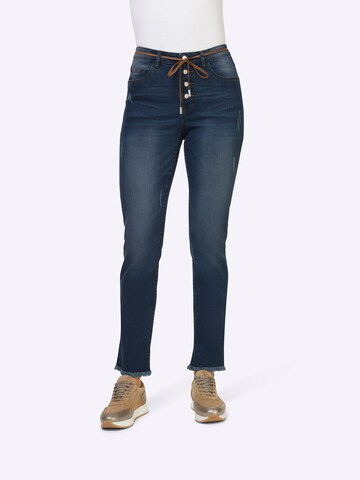 Coupe slim Jean heine en bleu : devant