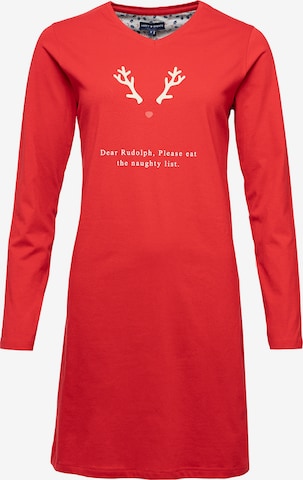 Happy Shorts Nachthemd ' Xmas ' in Rot: predná strana