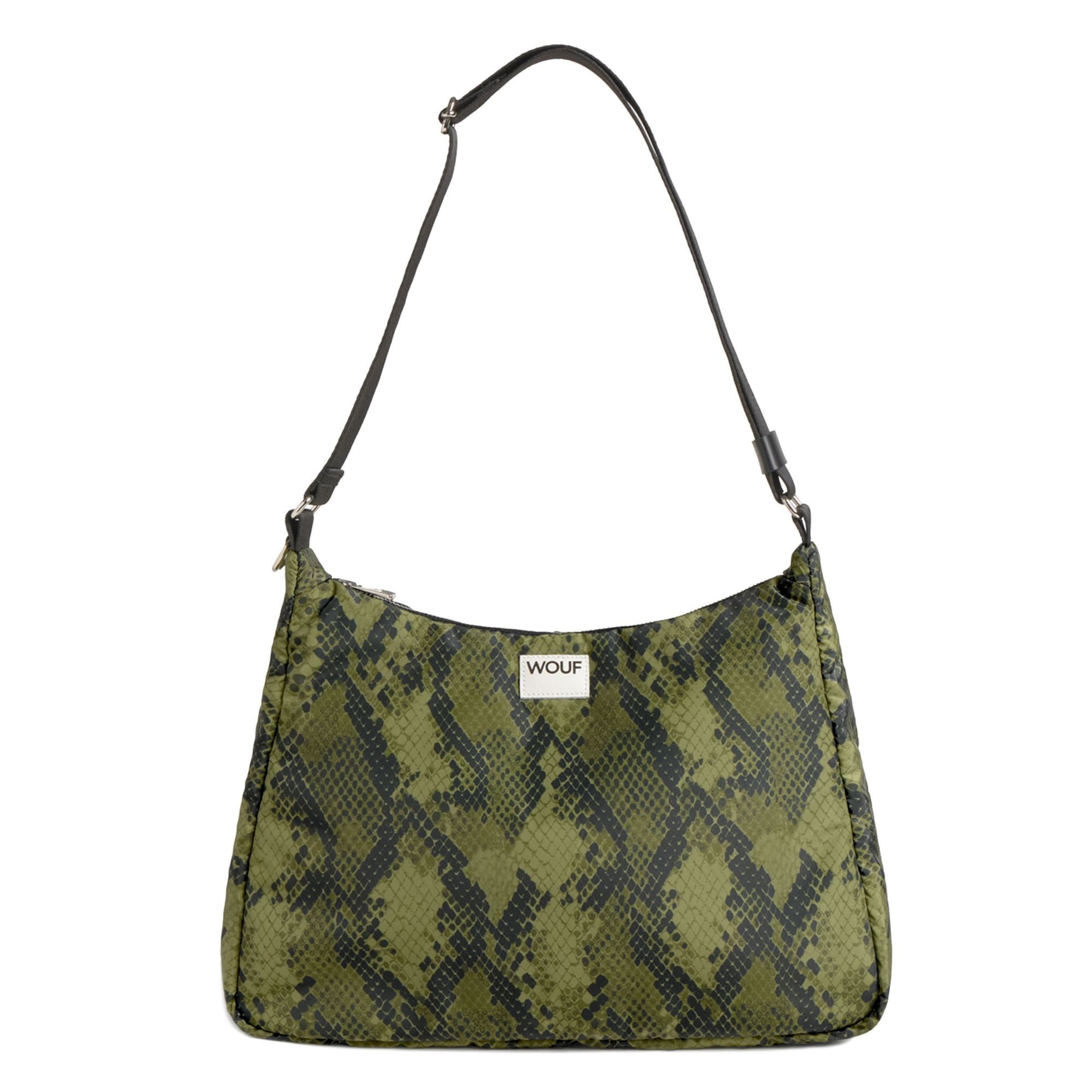 Wouf Shopper 'Studio' in de kleur Olijfgroen / Zwart / Wit, Productweergave