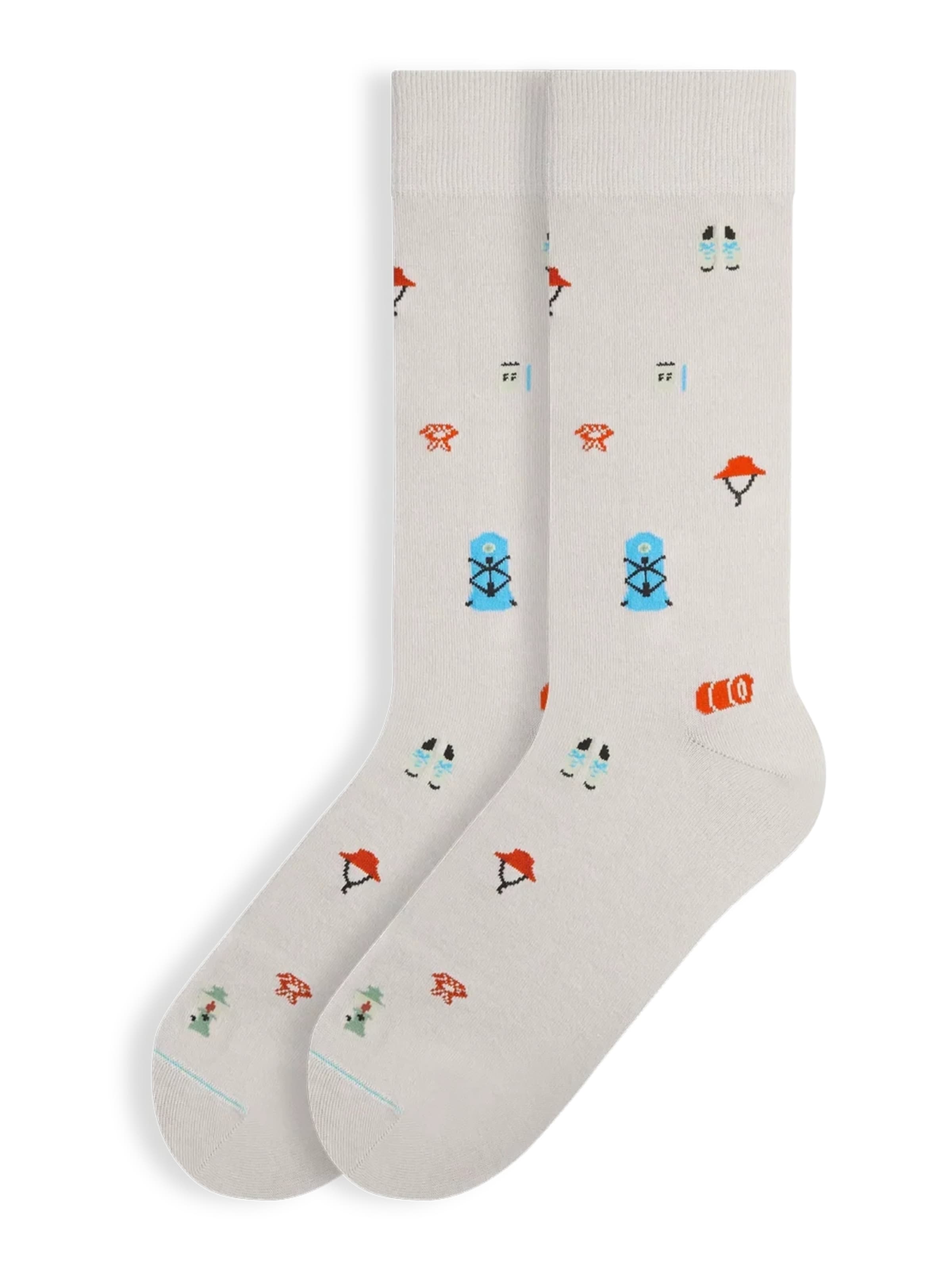Von Jungfeld Socks 'Signature Icons' in Beige: front