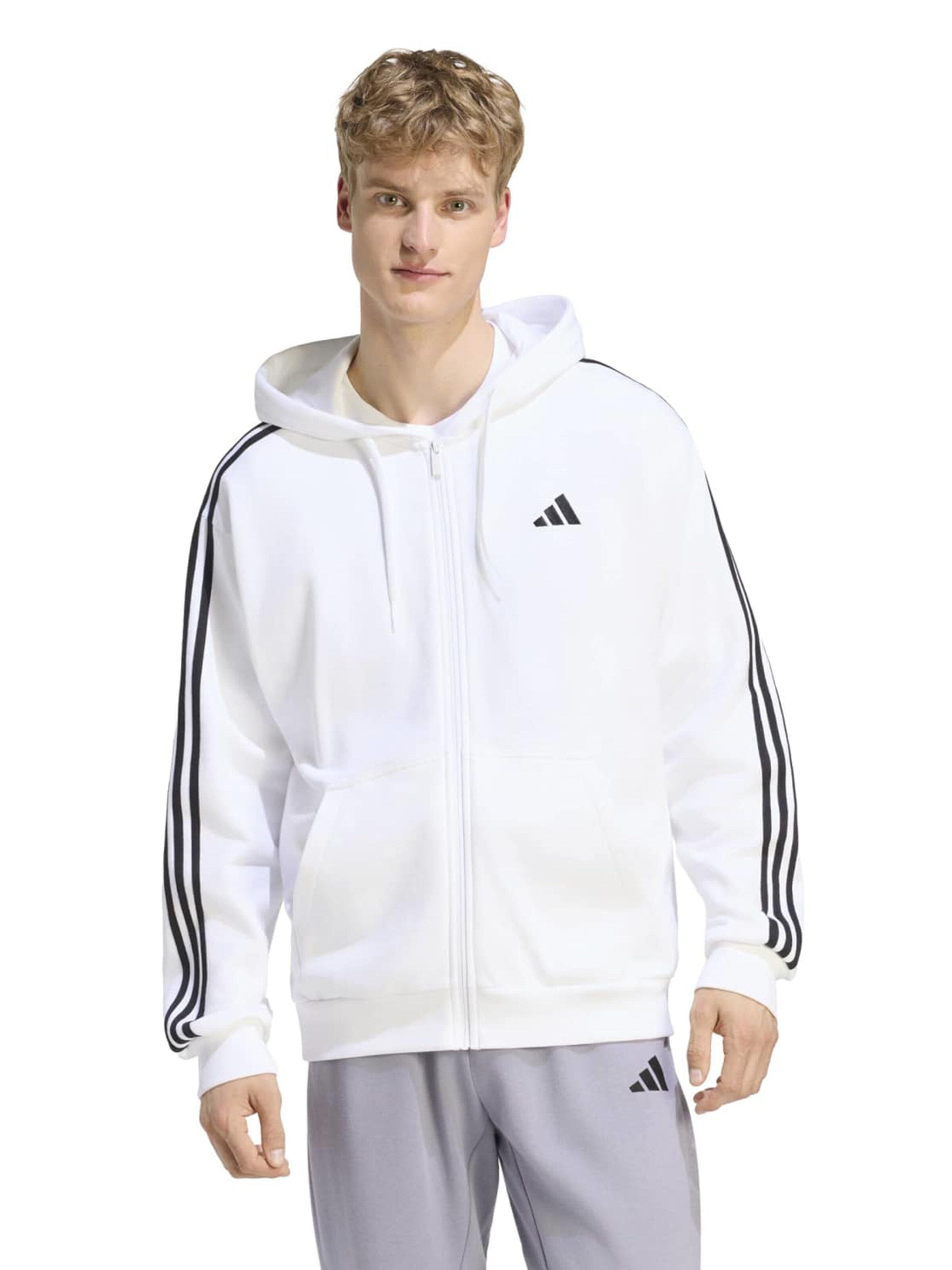 Giacca di felpa sportiva di ADIDAS SPORTSWEAR in bianco: frontale