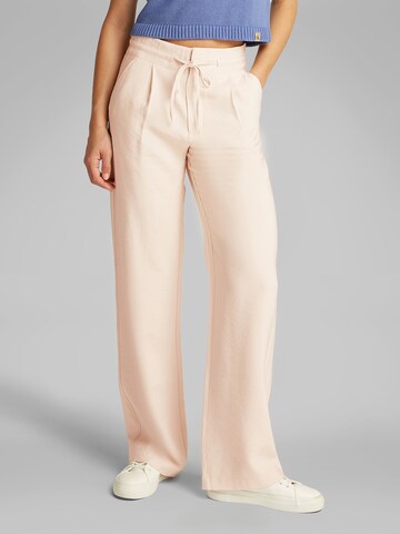 Calvin Klein Jeans Loosefit Παντελόνι πλισέ σε μπεζ: μπροστά