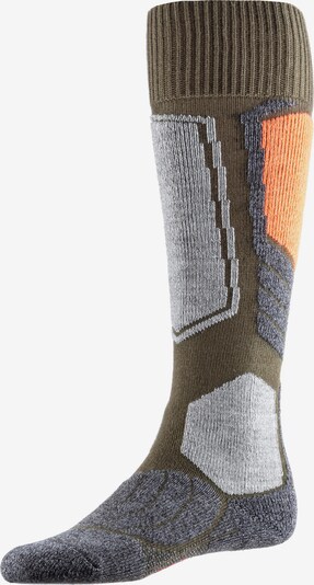 FALKE Skisocken 'SK1' in grau / oliv / orange, Produktansicht