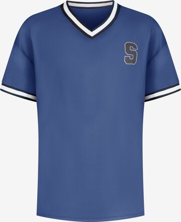 T-shirt Smilodox en bleu : devant