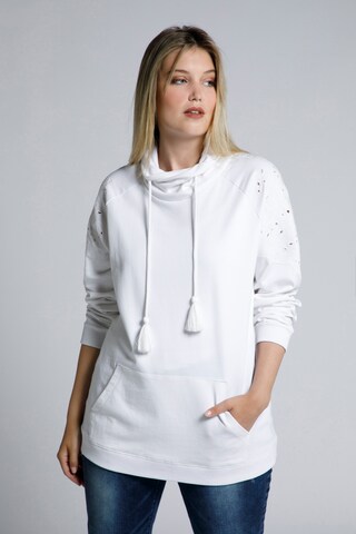 Sweat-shirt Ulla Popken en blanc : devant