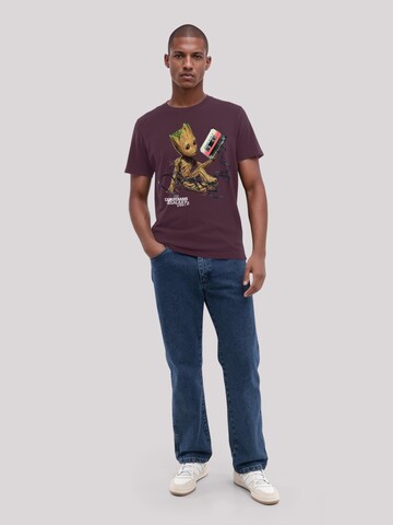 F4NT4STIC Shirt 'Marvel Guardians Of The Galaxy Vol2 Groot Tape' in Brown