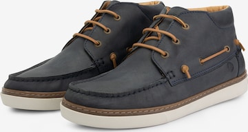 Travelin Lace-Up Boots in Blue
