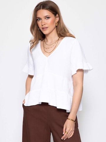 SASSYCLASSY Sweater in White: front