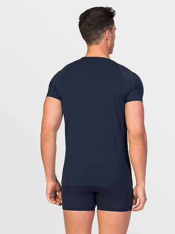 zd ZERO DEFECTS Unterhemd 'Crew-neck T-shirt Egiptian cotton' in Blau