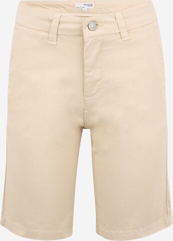 Regular Pantalon chino 'MILEY' Selected Femme Tall en beige : devant