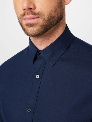 JACK & JONES Slim fit Button Up Shirt 'Orion' in Blue