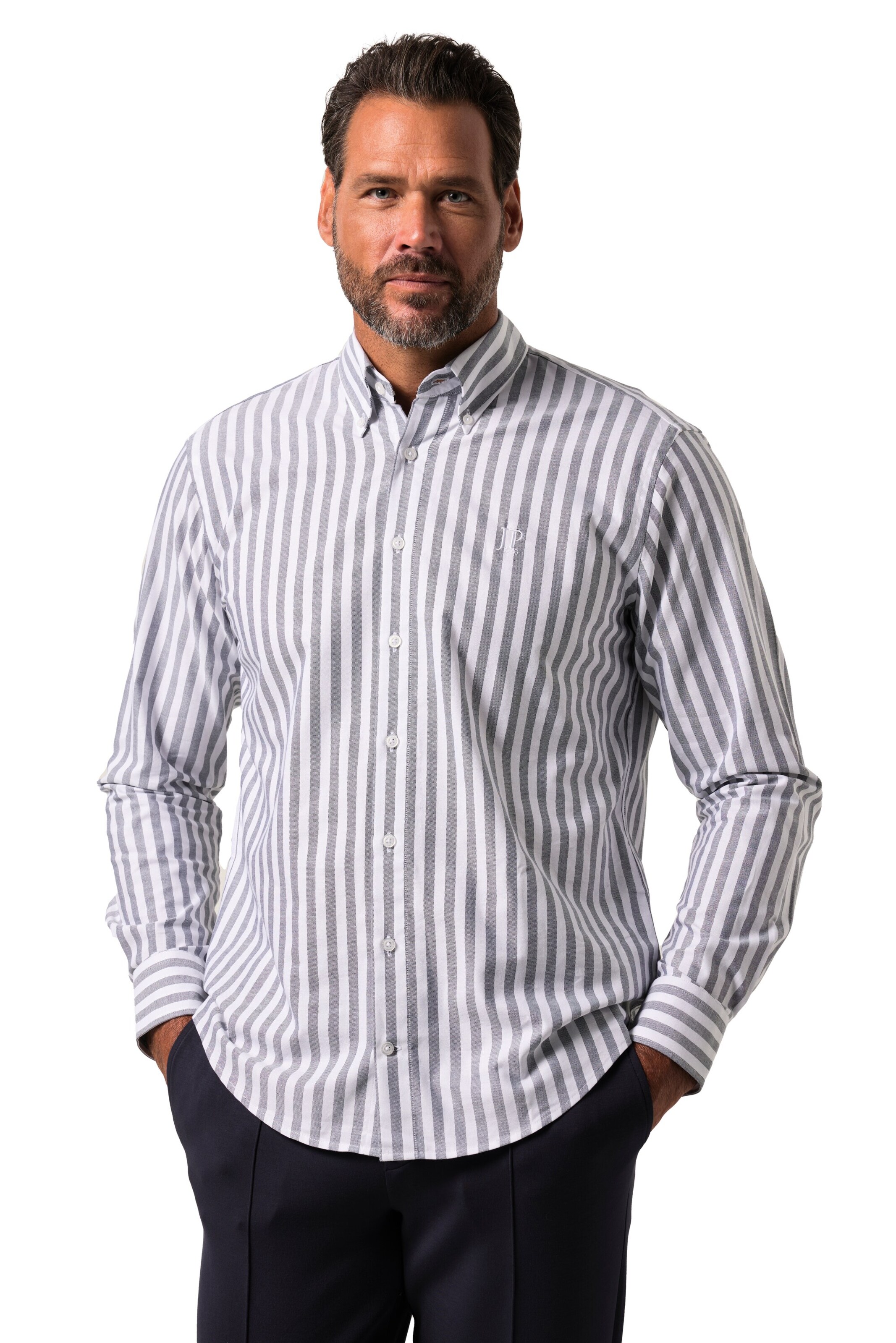 JP1880 Regular Fit Hemd in Weiß: Vorderseite