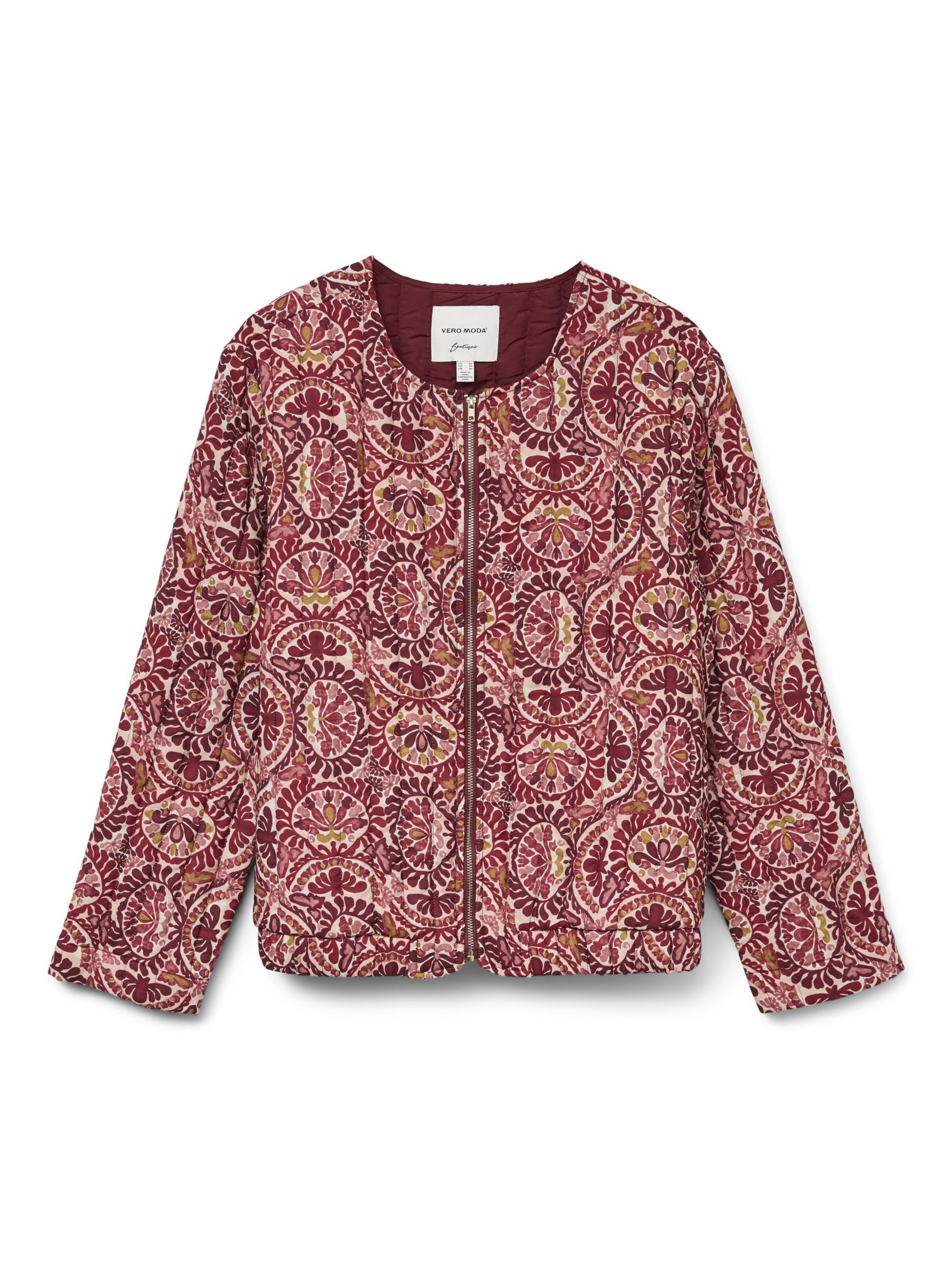 VERO MODA Veste mi-saison 'VMFLORENCE' en M en beige clair / brun foncé / lilas / rouge / pourpre, Vue avec produit