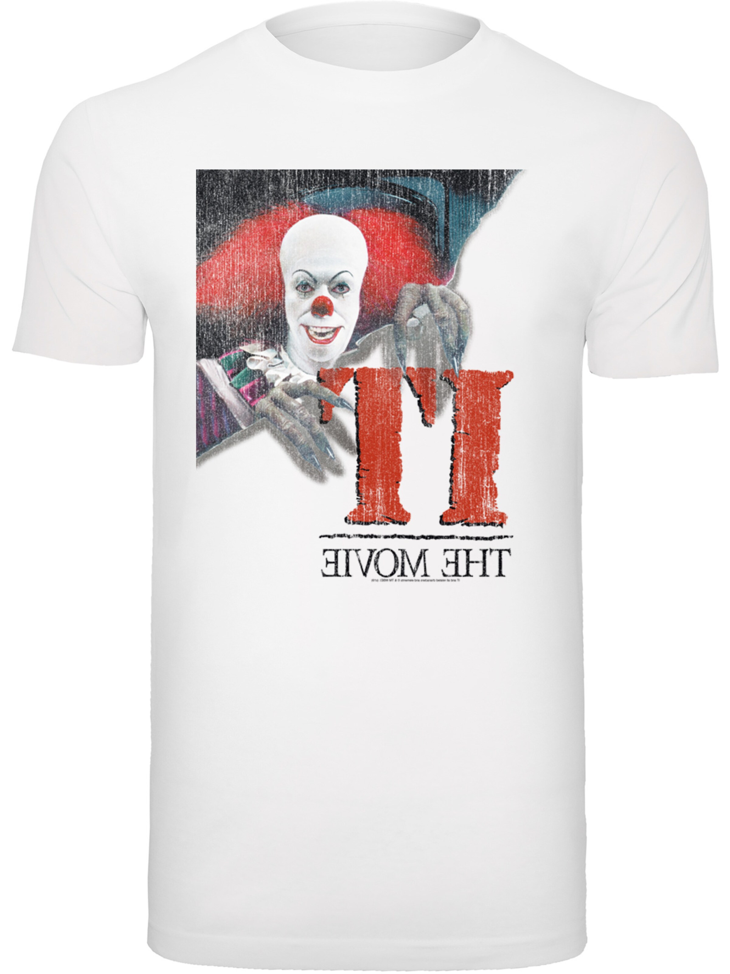 F4NT4STIC Shirt 'IT Distressed Poster' in Wit: voorkant