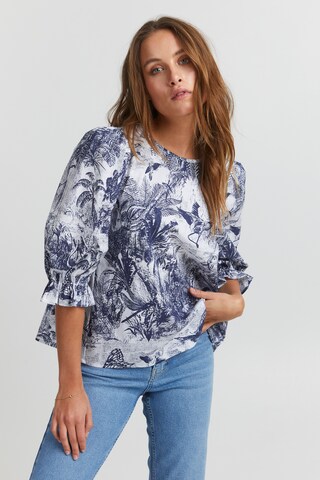 PULZ Jeans Blouse 'PZNADIA' in Blauw: voorkant