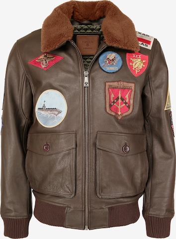 TOP GUN Lederblouson in Braun: predná strana