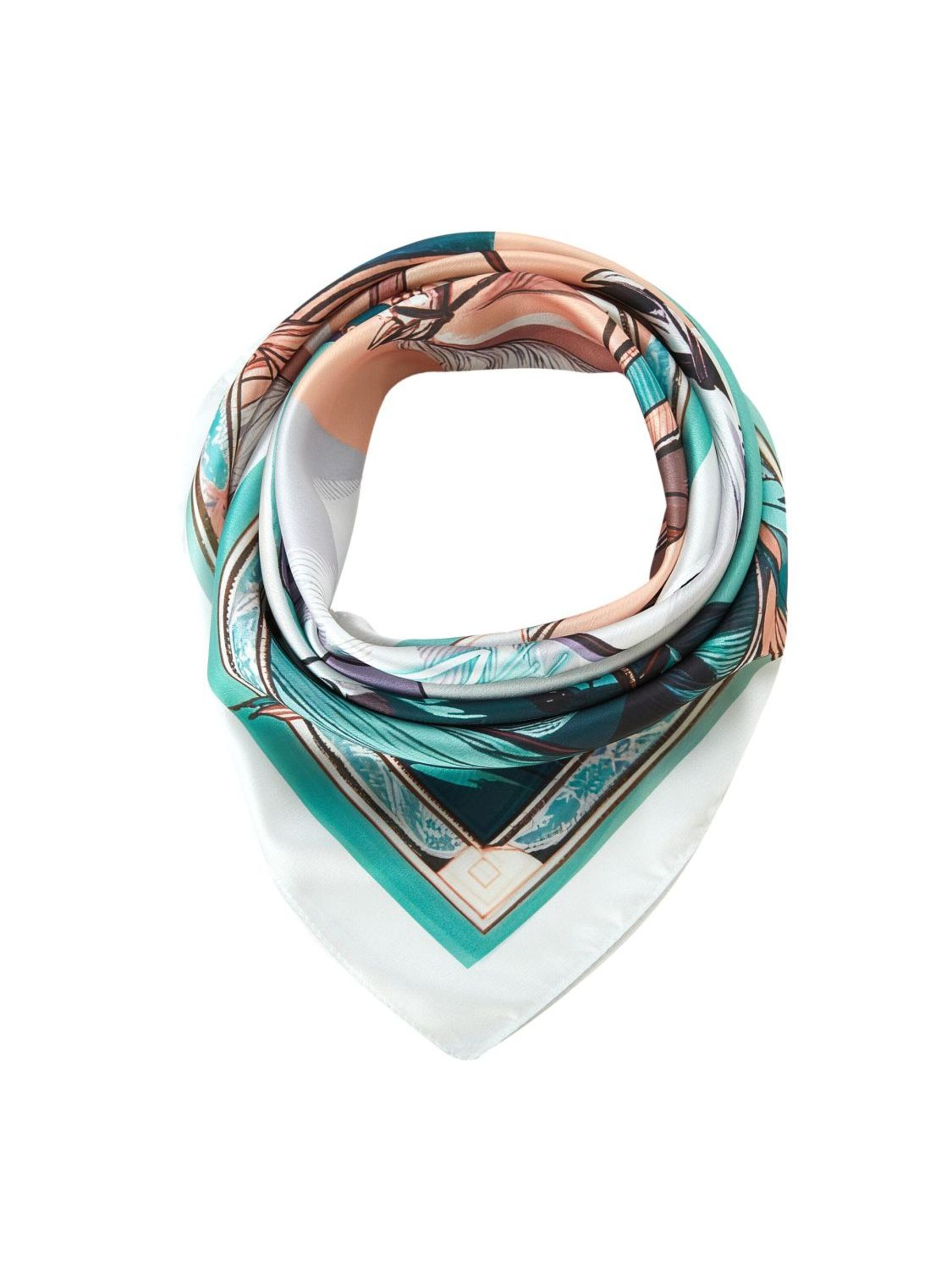 alberto cabale Sjaal 'Petit carré de soie Spring Horse Cléo' in Groen: voorkant