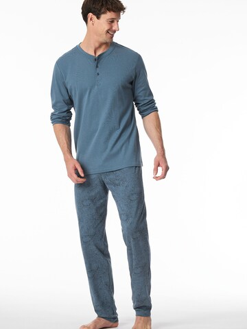 SCHIESSER - Pijama largo ' Fine Interlock ' en azul: frente