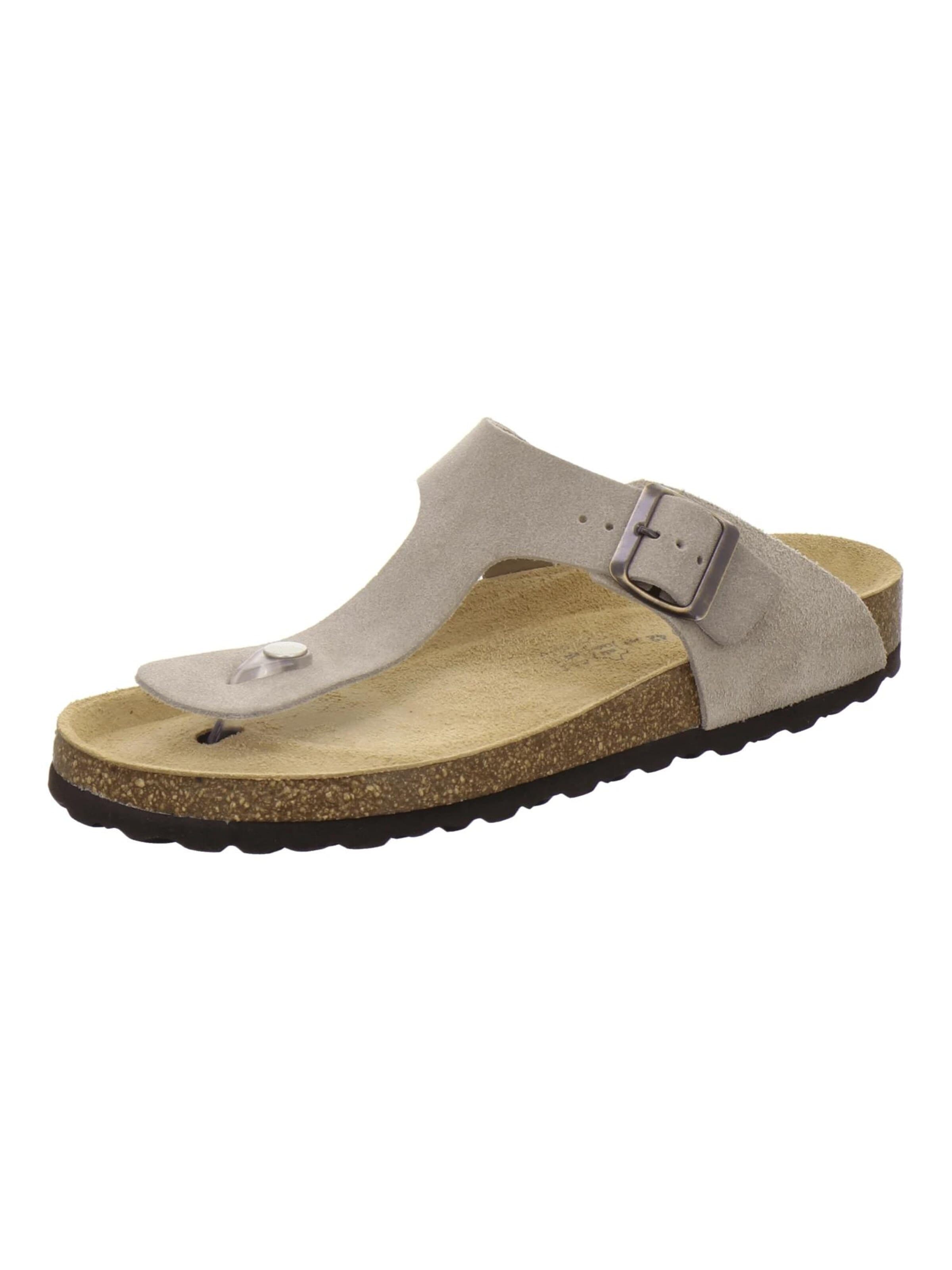 Sandales 'Zehensteg Sandalen Herren quarz Veloursleder' AFS-Schuhe en beige : devant