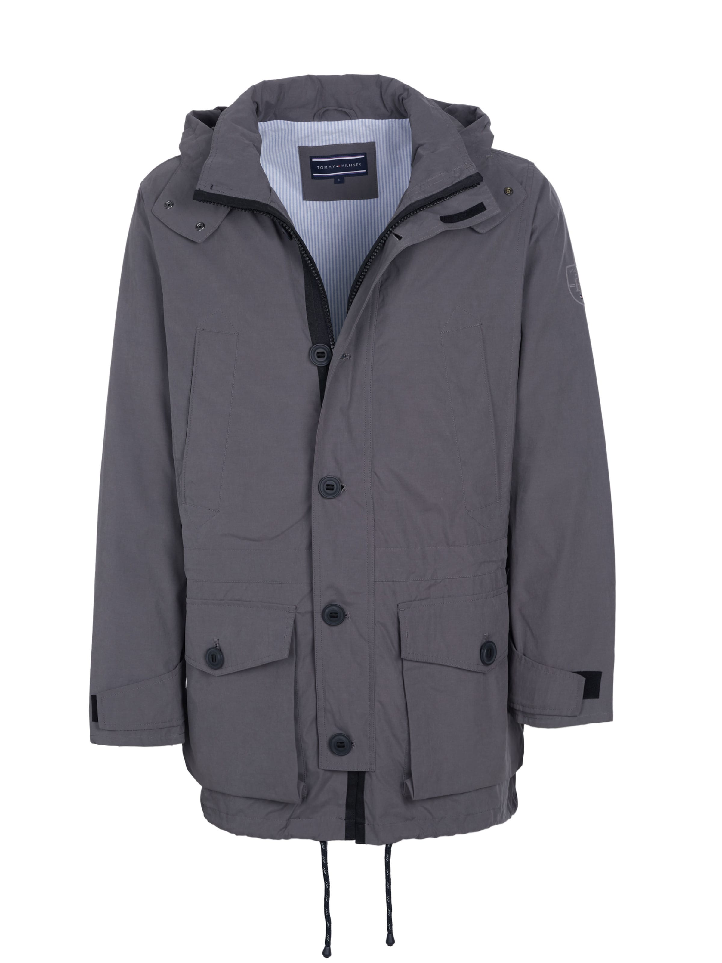 TOMMY HILFIGER Between-seasons parka in Grey: front