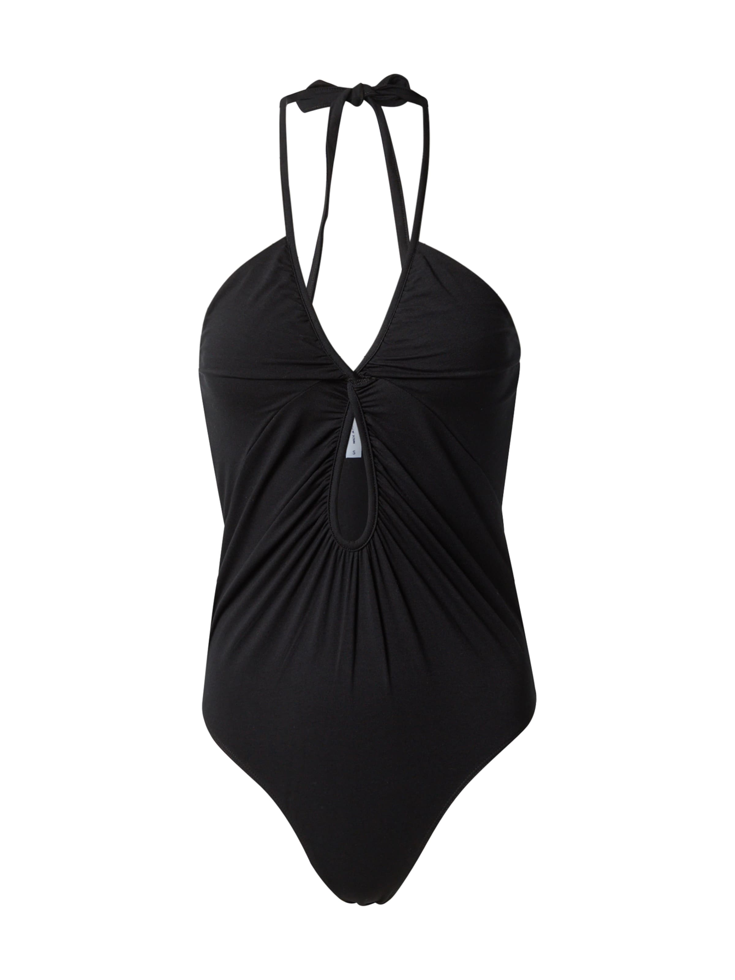 NU-IN Κορμάκι-μπλουζάκι σε μαύρο: μπροστά