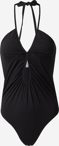 NU-IN Shirt bodysuit in Black: front