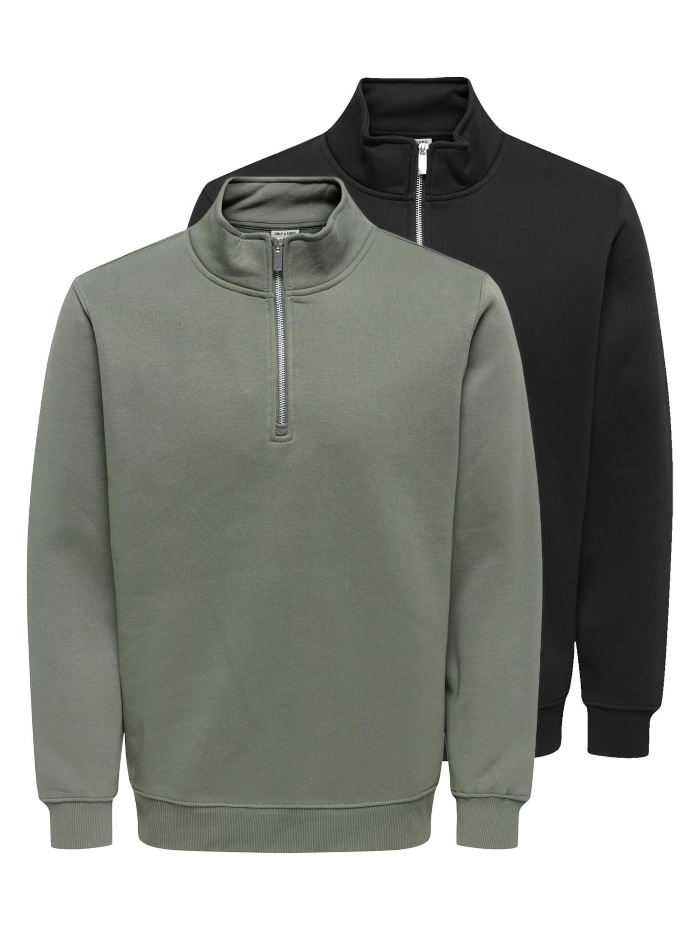 Only & Sons Sweatshirt 'Connor' in Zwart: voorkant