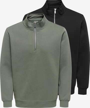 Only & Sons Sweatshirt 'Connor' in Zwart: voorkant