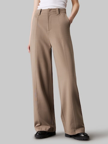 Calvin Klein Jeans Wide leg Pleat-front trousers 'Milano' in Beige: front